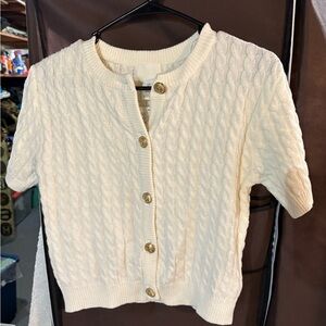 NWT H&M Cable Knit Cream Cardigan Sweater